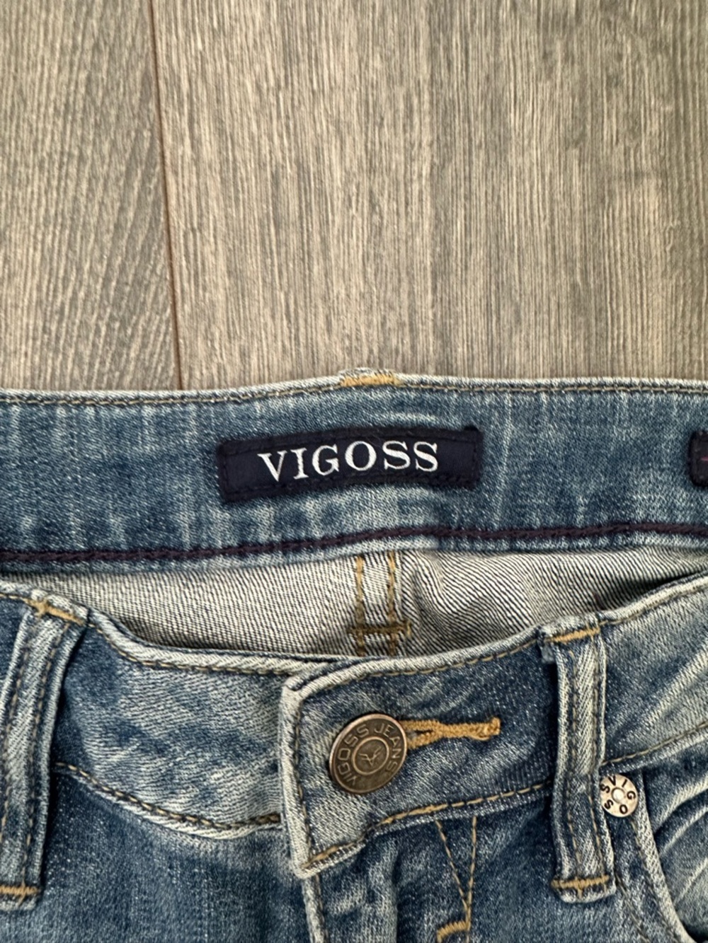 EUC Women’s Vigoss Distressed Light Blue Premium Denim Skinny Jeans Raw Hem 28 - Picture 7 of 14